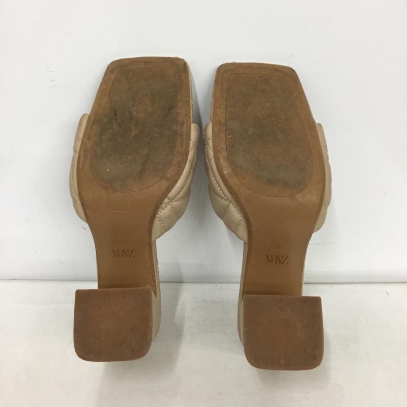 ザラ ZARA ミュール ミュール 2309 810 098 キルティング サンダル EU38 無地 ベージュ / ベージュ /  レディース USED 古着 中古 10151214
