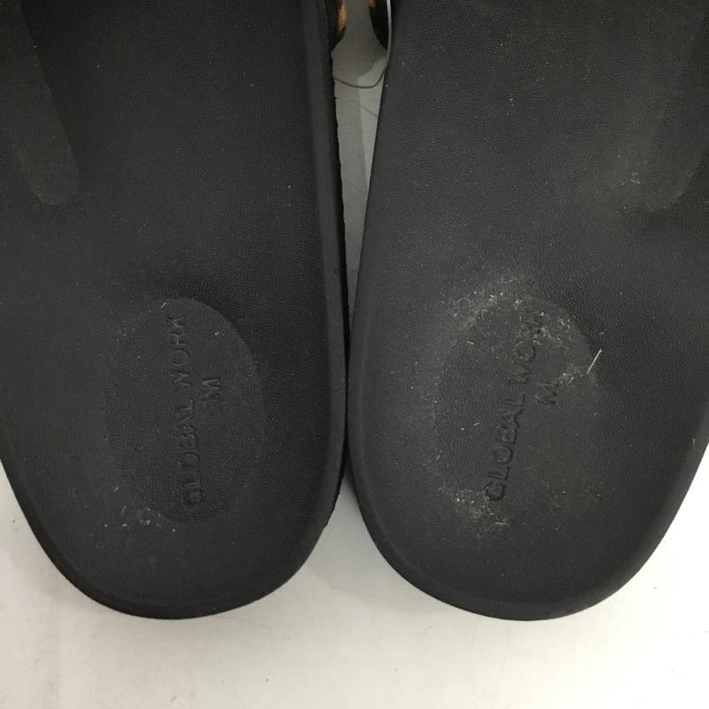 グローバルワーク GLOBAL WORK サンダル サンダル シャワーサンダル M ヒョウ柄・レオパード柄 黒 / ブラック / X 茶 / ブラウン /  レディース USED 古着 中古 10151215