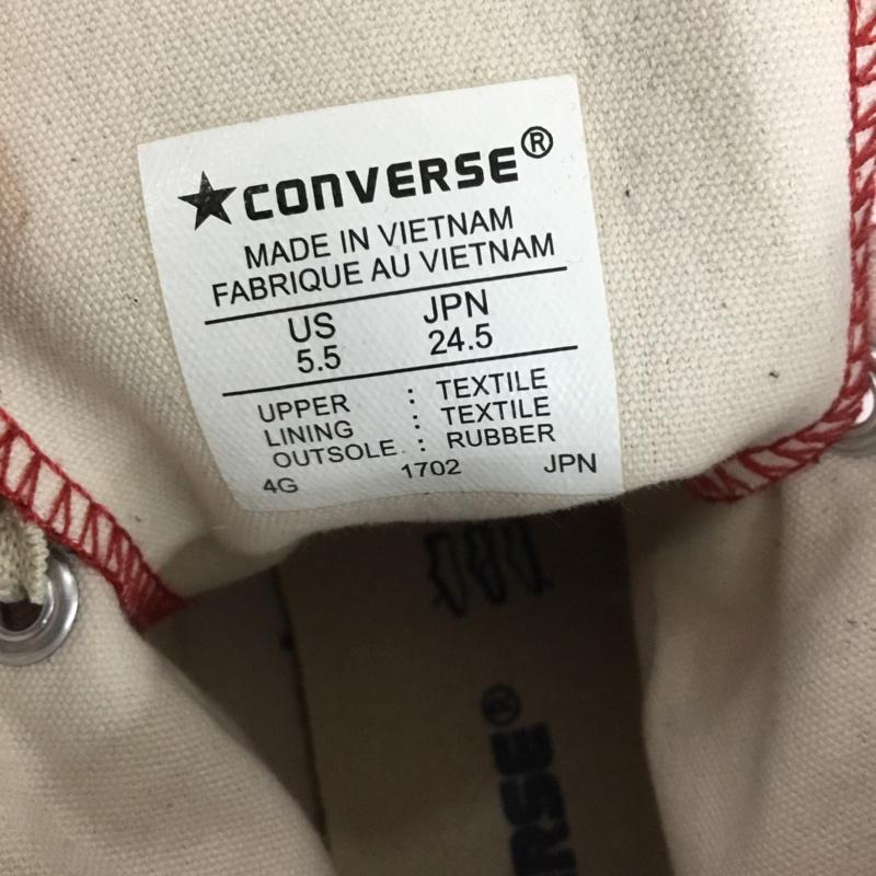 コンバース CONVERSE スニーカー スニーカー ハイカット 24.5cm 24.5cm ロゴ、文字 赤 / レッド /  レディース USED 古着 中古 10151217