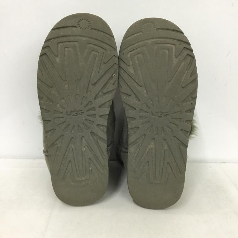 アグ UGG ブーツ ショートブーツ 3352 ムートンブーツ MINI BAILEY BUTTON 24cm 24.0cm ロゴ、文字 カーキ / カーキ /  レディース USED 古着 中古 10151218