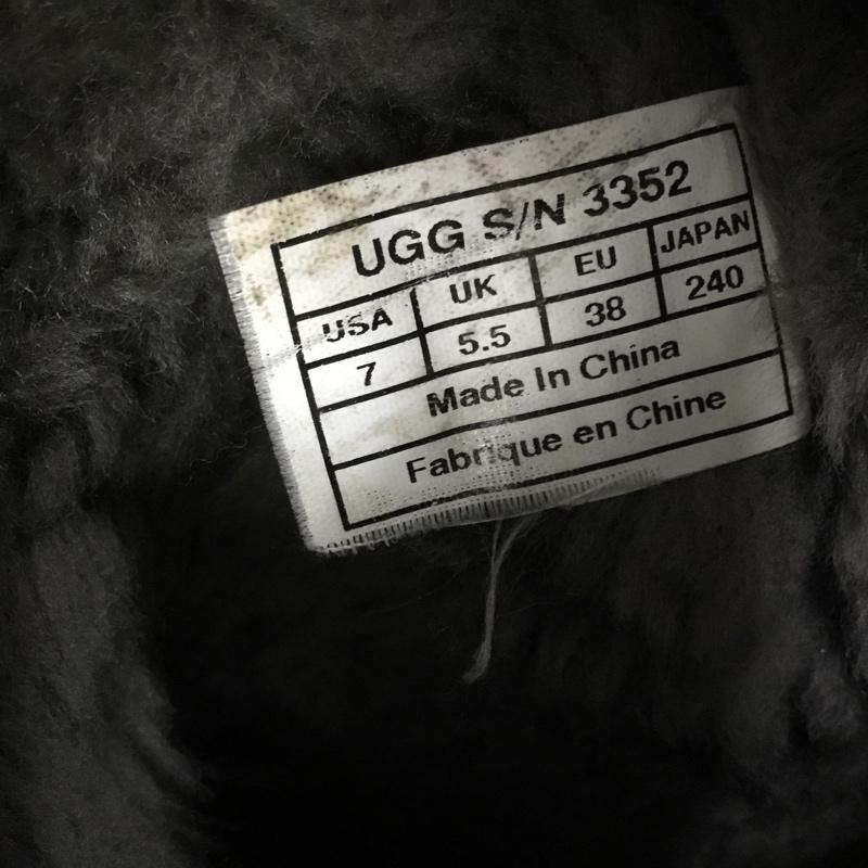 アグ UGG ブーツ ショートブーツ 3352 ムートンブーツ MINI BAILEY BUTTON 24cm 24.0cm ロゴ、文字 カーキ / カーキ /  レディース USED 古着 中古 10151218