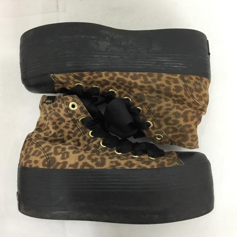 バンズ VANS スニーカー スニーカー V66VIVI 厚底スニーカー リボン ViVi 24.5cm ハイカット 24.5cm ヒョウ柄・レオパード柄 茶 / ブラウン / X 黒 / ブラック /  レディース USED 古着 中古 10151219