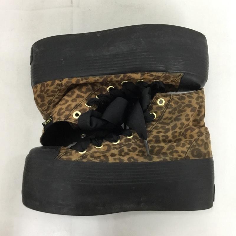 バンズ VANS スニーカー スニーカー V66VIVI 厚底スニーカー リボン ViVi 24.5cm ハイカット 24.5cm ヒョウ柄・レオパード柄 茶 / ブラウン / X 黒 / ブラック /  レディース USED 古着 中古 10151219