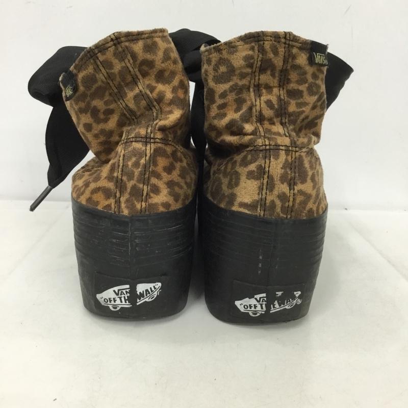 バンズ VANS スニーカー スニーカー V66VIVI 厚底スニーカー リボン ViVi 24.5cm ハイカット 24.5cm ヒョウ柄・レオパード柄 茶 / ブラウン / X 黒 / ブラック /  レディース USED 古着 中古 10151219