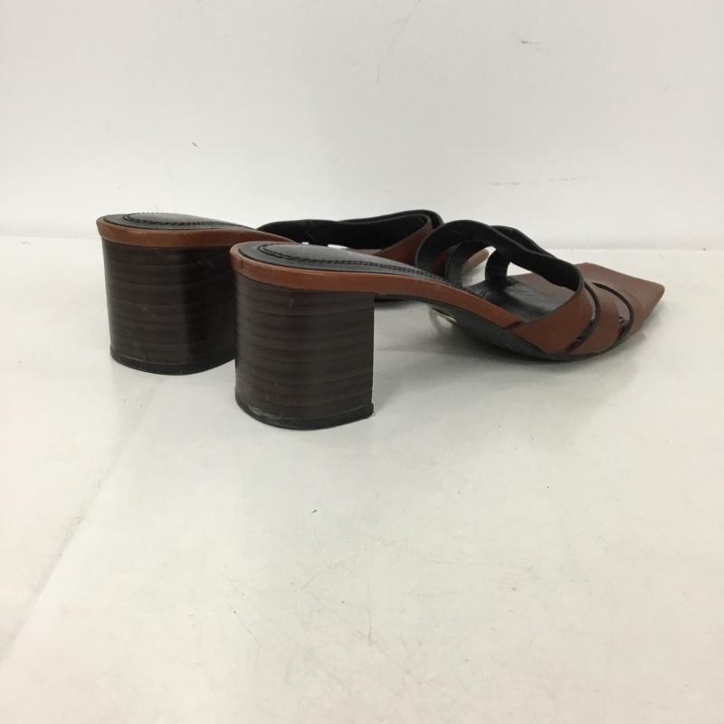 ザラ ZARA サンダル サンダル 1310 110 105 ミュール スクエアトゥ EU38 無地 茶 / ブラウン /  レディース USED 古着 中古 10151221
