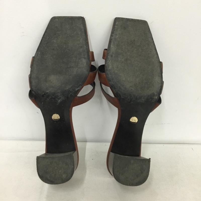 ザラ ZARA サンダル サンダル 1310 110 105 ミュール スクエアトゥ EU38 無地 茶 / ブラウン /  レディース USED 古着 中古 10151221