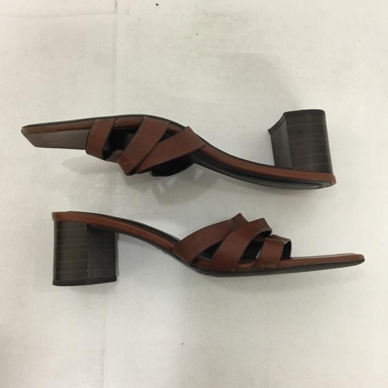 ザラ ZARA サンダル サンダル 1310 110 105 ミュール スクエアトゥ EU38 無地 茶 / ブラウン /  レディース USED 古着 中古 10151221
