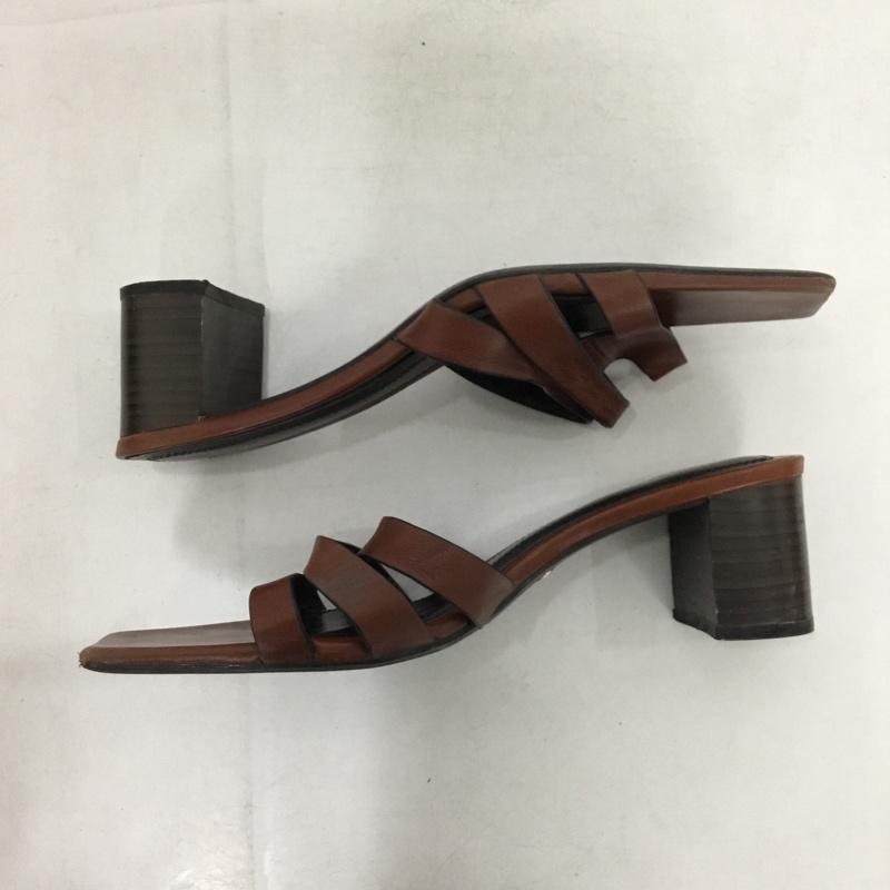 ザラ ZARA サンダル サンダル 1310 110 105 ミュール スクエアトゥ EU38 無地 茶 / ブラウン /  レディース USED 古着 中古 10151221