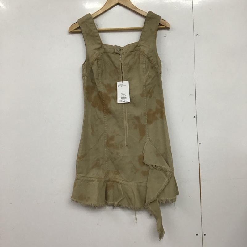 エモダ EMODA ワンピース ミニスカート 042510370001 アシンメトリーデニムミニワンピース タグ付 S 無地 ベージュ / ベージュ /  レディース USED 古着 中古 10151243