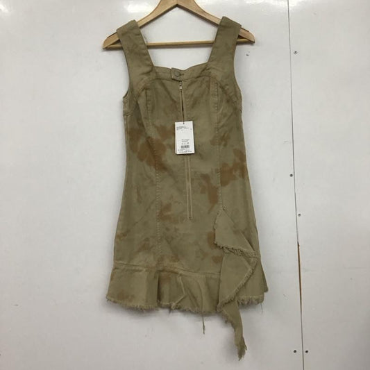 エモダ EMODA ワンピース ミニスカート 042510370001 アシンメトリーデニムミニワンピース タグ付 S 無地 ベージュ / ベージュ /  レディース USED 古着 中古 10151243