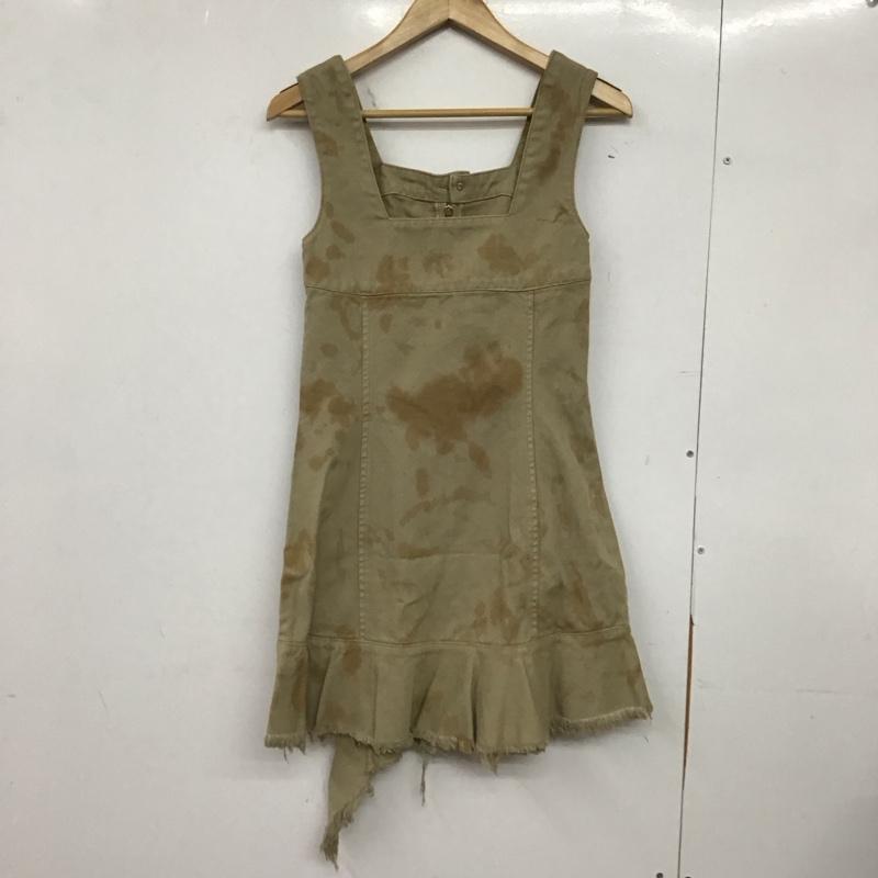 エモダ EMODA ワンピース ミニスカート 042510370001 アシンメトリーデニムミニワンピース タグ付 S 無地 ベージュ / ベージュ /  レディース USED 古着 中古 10151243