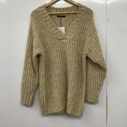 エモダ EMODA ニット、セーター 長袖 042352631301 バルキールーズVニット タグ付 FREE 無地 ベージュ / ベージュ /  レディース USED 古着 中古 10151244