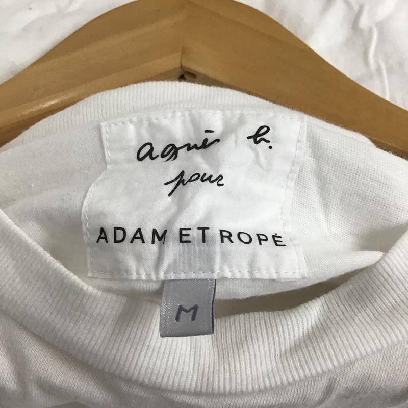 アニエス・ベー agnes b. Tシャツ 半袖 ADAM ET ROPE M ロゴ、文字 X プリント 白 / ホワイト /  レディース USED 古着 中古 10151246