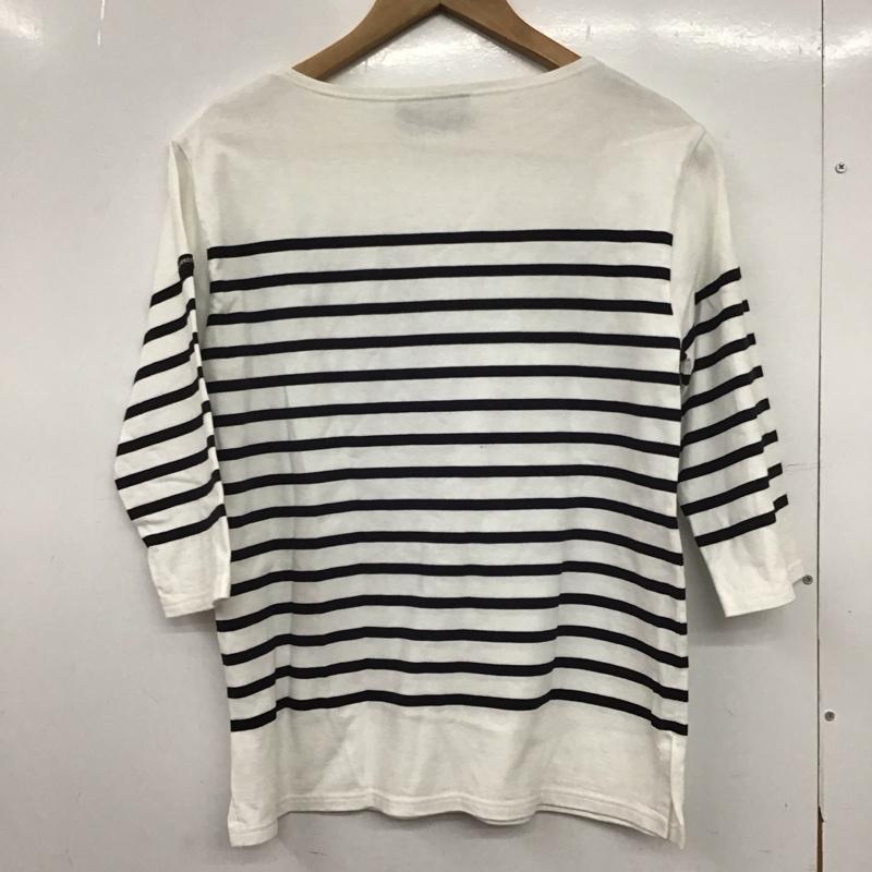 セントジェームス SAINT JAMES Tシャツ 七分袖 ボーダー柄 白 / ホワイト / X 黒 / ブラック /  レディース USED 古着 中古 10151248
