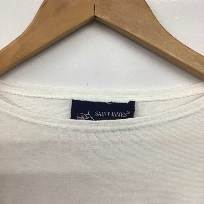 セントジェームス SAINT JAMES Tシャツ 七分袖 ボーダー柄 白 / ホワイト / X 黒 / ブラック /  レディース USED 古着 中古 10151248