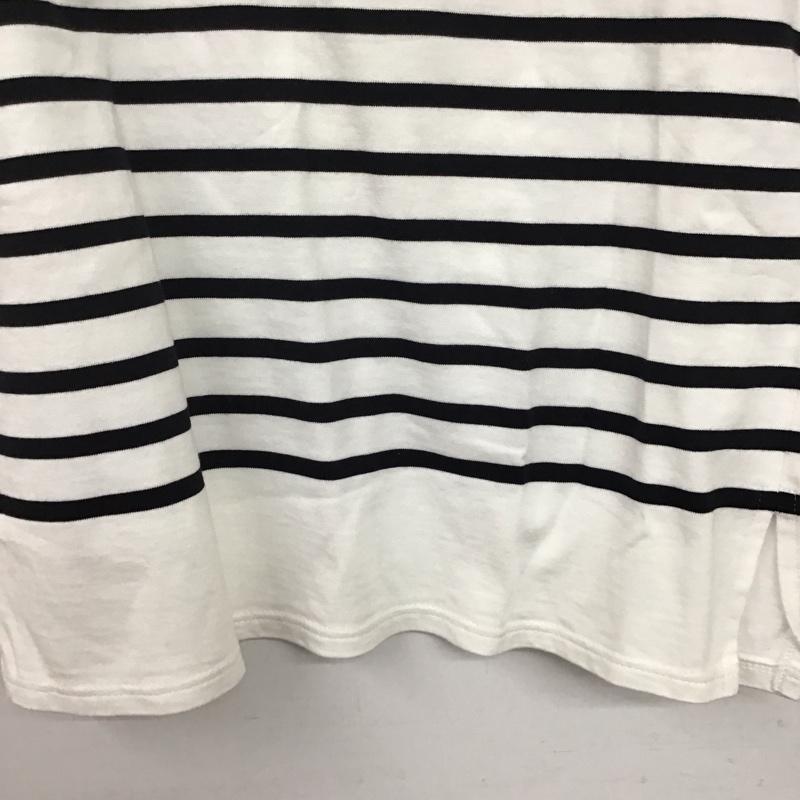 セントジェームス SAINT JAMES Tシャツ 七分袖 ボーダー柄 白 / ホワイト / X 黒 / ブラック /  レディース USED 古着 中古 10151248