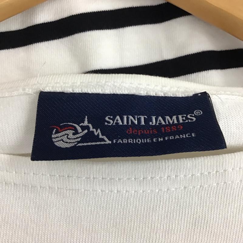 セントジェームス SAINT JAMES Tシャツ 七分袖 ボーダー柄 白 / ホワイト / X 黒 / ブラック /  レディース USED 古着 中古 10151248