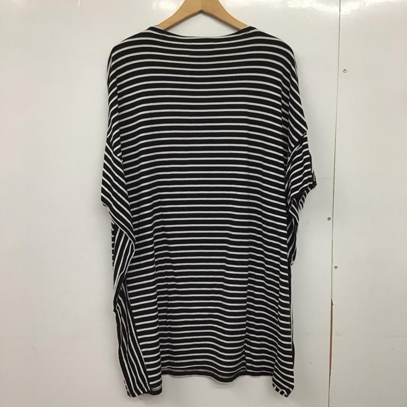 コフタ KOFTA カットソー 半袖 FREE ボーダー柄 白 / ホワイト / X 黒 / ブラック /  レディース USED 古着 中古 10151267