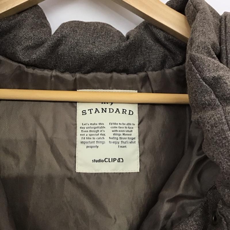 スタディオクリップ studio CLIP コート ダウンコート L 無地 茶 / ブラウン /  レディース USED 古着 中古 10151273