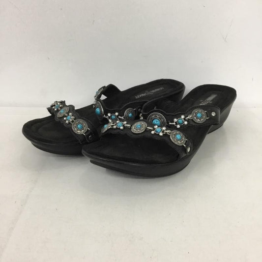 ミネトンカ Minnetonka サンダル サンダル 70211 コンチョ ウエッジソールサンダル 8 無地 黒 / ブラック /  レディース USED 古着 中古 10151275