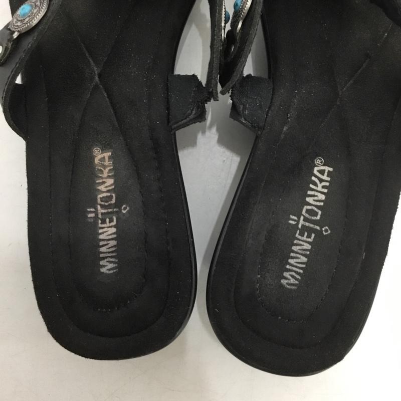 ミネトンカ Minnetonka サンダル サンダル 70211 コンチョ ウエッジソールサンダル 8 無地 黒 / ブラック /  レディース USED 古着 中古 10151275