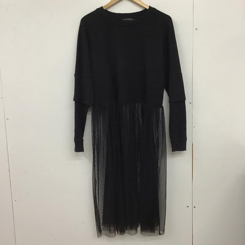 ザラウーマン ZARA WOMAN ワンピース ロングスカート スウェット チュール S 無地 黒 / ブラック /  レディース USED 古着 中古 10151286