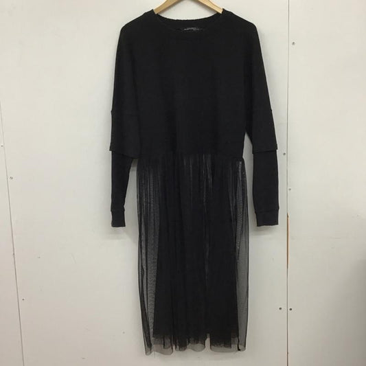 ザラウーマン ZARA WOMAN ワンピース ロングスカート スウェット チュール S 無地 黒 / ブラック /  レディース USED 古着 中古 10151286