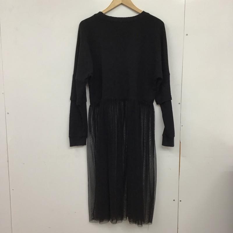 ザラウーマン ZARA WOMAN ワンピース ロングスカート スウェット チュール S 無地 黒 / ブラック /  レディース USED 古着 中古 10151286