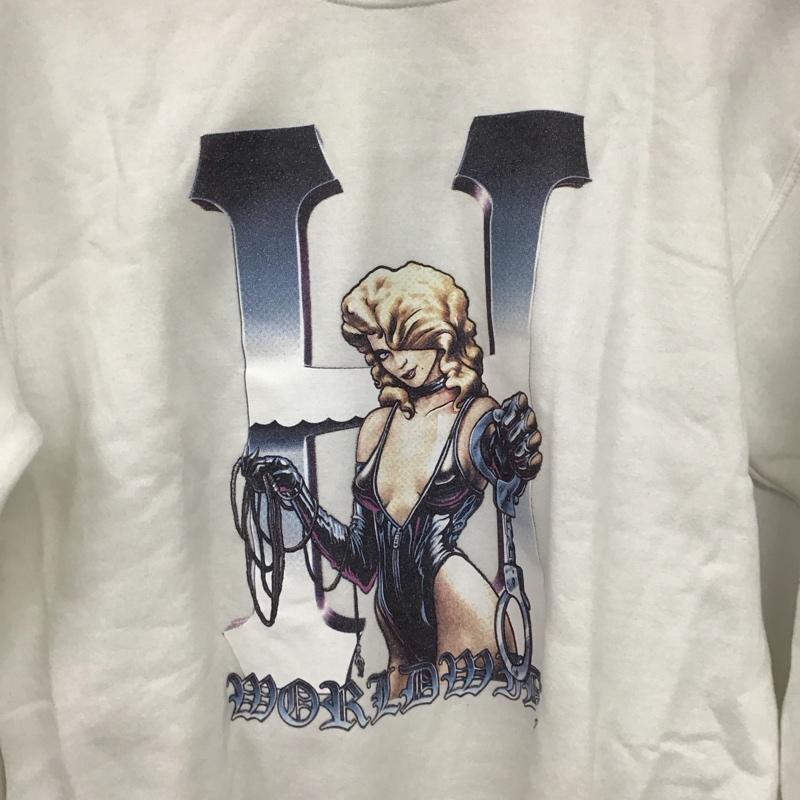 ハフ HUF トレーナー 長袖 長袖トレーナー スウェット クルーネック プルオーバー S プリント 白 / ホワイト /  メンズ USED 古着 中古 10151289