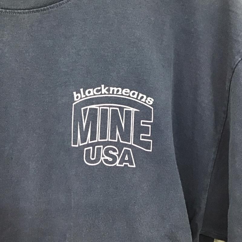 ブラックミーンズ blackmeans Tシャツ 半袖 半袖カットソー プリントTシャツ クルーネックカットソー mine 3 ロゴ、文字 紺 / ネイビー /  メンズ USED 古着 中古 10151295