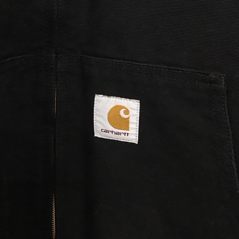カーハート Carhartt ジャケット、上着 ジャンパー、ブルゾン ジップアップジャケット アウター 古着 XXL ロゴ、文字 黒 / ブラック /  メンズ USED 古着 中古 10151330