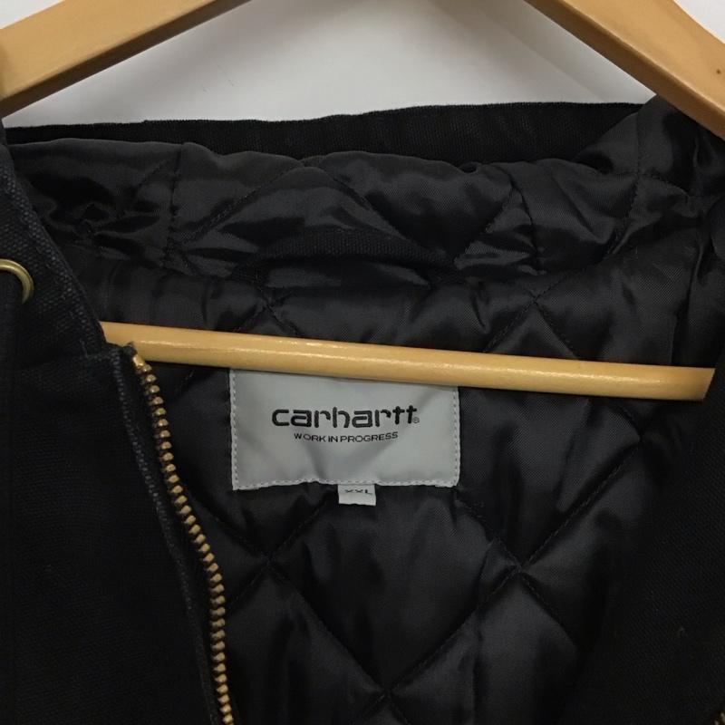 カーハート Carhartt ジャケット、上着 ジャンパー、ブルゾン ジップアップジャケット アウター 古着 XXL ロゴ、文字 黒 / ブラック /  メンズ USED 古着 中古 10151330