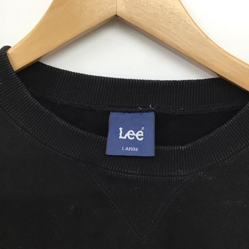 リー Lee トレーナー 長袖 長袖トレーナー スウェット クルーネック プルオーバー L ロゴ、文字 黒 / ブラック /  メンズ USED 古着 中古 10151332