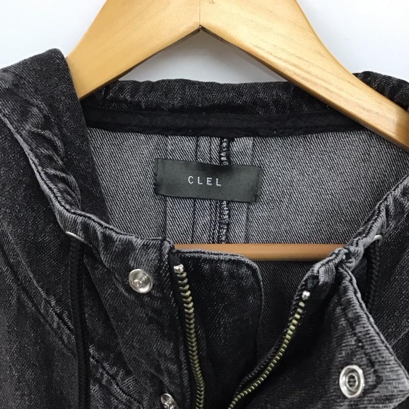 クレイル CLEL ジャケット、上着 ジャケット、ブレザー ジップアップジャケット パーカージャケット アウター S 無地 黒 / ブラック /  メンズ USED 古着 中古 10151355