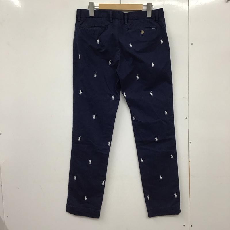 ポロラルフローレン POLO RALPH LAUREN パンツ チノパン チノパン スリムパンツ カジュアルパンツ 30インチ ロゴ、文字 紺 / ネイビー /  メンズ USED 古着 中古 10151358