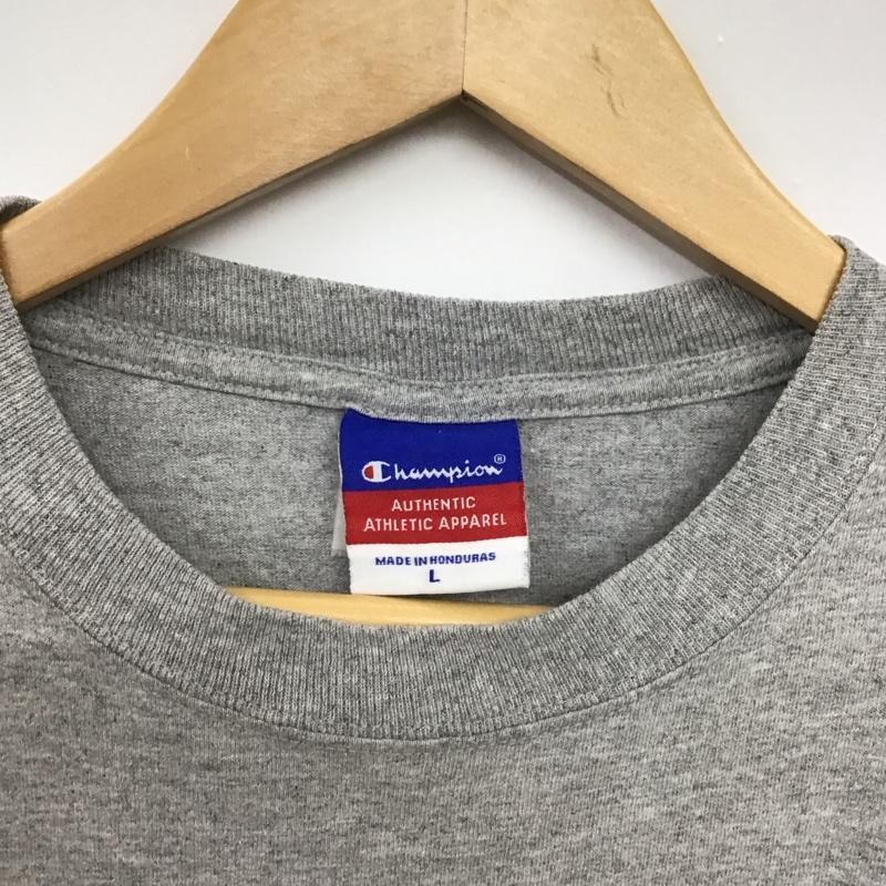 チャンピオン Champion Tシャツ 半袖 半袖カットソー プリントTシャツ クルーネックカットソー L プリント 灰 / グレー /  メンズ USED 古着 中古 10151363