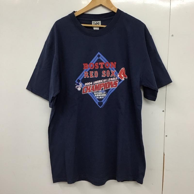 リー Lee Tシャツ 半袖 半袖カットソー プリントTシャツ クルーネックカットソー ロゴ、文字 紺 / ネイビー /  メンズ USED 古着 中古 10151364