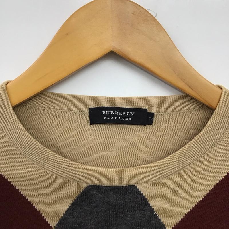 バーバリーブラックレーベル BURBERRY BLACK LABEL ニット、セーター 長袖 長袖ニットカットソー クルーネック セーター 2 プリント マルチカラー / マルチカラー /  メンズ USED 古着 中古 10151367
