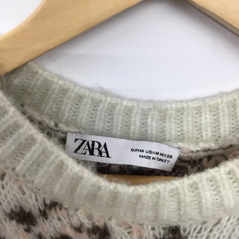 ザラ ZARA ニット、セーター 長袖 長袖ニットカットソー クルーネック セーター M 総柄 マルチカラー / マルチカラー / multicolor レディース USED 古着 中古 10151376