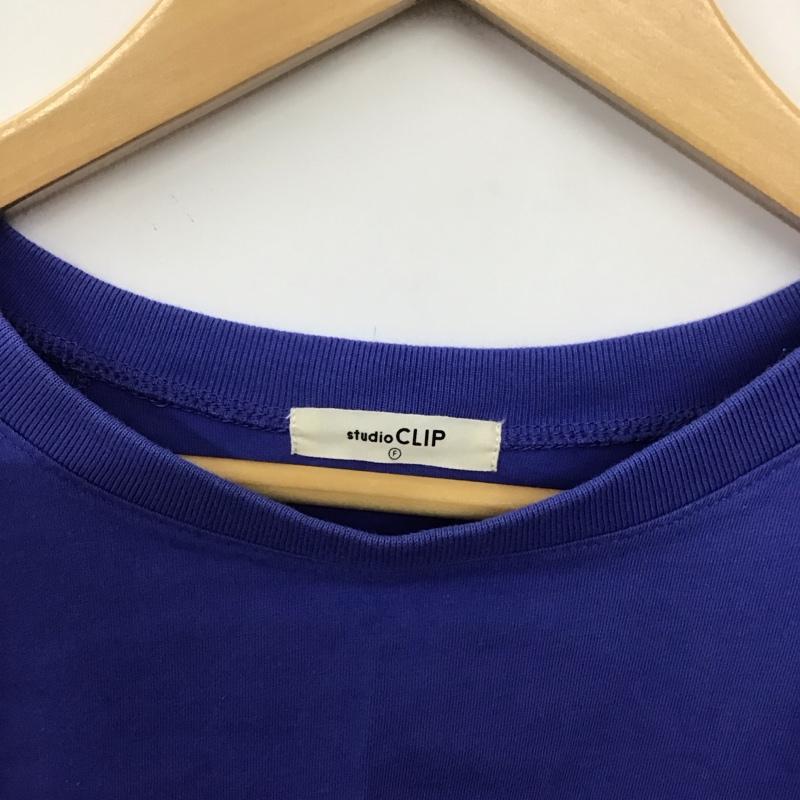 スタディオクリップ studio CLIP Tシャツ 半袖 半袖カットソー プリントTシャツ クルーネックカットソー FREE 無地 青 / ブルー / blue レディース USED 古着 中古 10151380