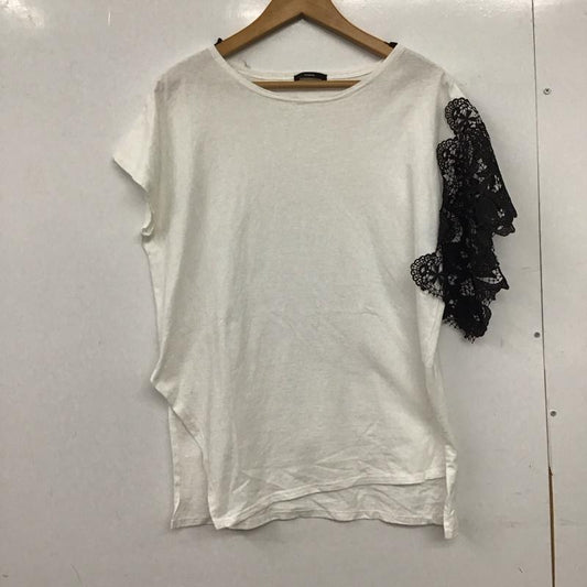 オズモーシス OSMOSIS カットソー 半袖 半袖カットソー 無地Tシャツ クルーネックカットソー 袖レース ONE SIZE 無地 白 / ホワイト / white レディース USED 古着 中古 10151382