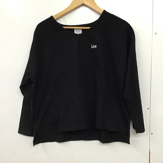 リー Lee Tシャツ 長袖 長袖カットソー 刺繍カットソー Vネック M ロゴ、文字 黒 / ブラック / black レディース USED 古着 中古 10151384