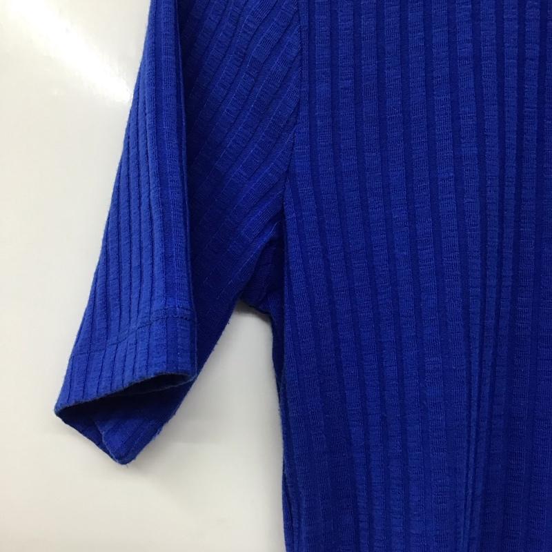 ザラ ZARA カットソー 半袖 半袖カットソー リブニットカットソー M 無地 青 / ブルー / blue レディース USED 古着 中古 10151389