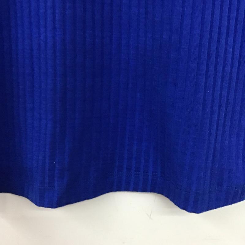 ザラ ZARA カットソー 半袖 半袖カットソー リブニットカットソー M 無地 青 / ブルー / blue レディース USED 古着 中古 10151389