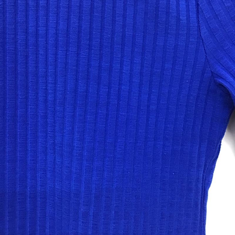 ザラ ZARA カットソー 半袖 半袖カットソー リブニットカットソー M 無地 青 / ブルー / blue レディース USED 古着 中古 10151389