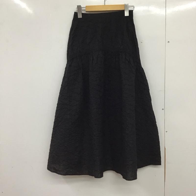 ミラオーウェン Mila Owen スカート ロングスカート ロングスカート フレアスカート カジュアルスカート 0 無地 黒 / ブラック / black レディース USED 古着 中古 10151392