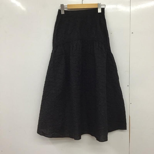 ミラオーウェン Mila Owen スカート ロングスカート ロングスカート フレアスカート カジュアルスカート 0 無地 黒 / ブラック / black レディース USED 古着 中古 10151392