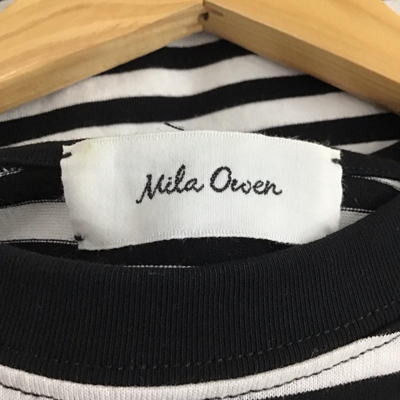 ミラオーウェン Mila Owen タンクトップ タンクトップ タンクトップ ノースリーブカットソー クルーネック 0 ボーダー柄 白 / ホワイト / white X 黒 / ブラック / black レディース USED 古着 中古 10151399