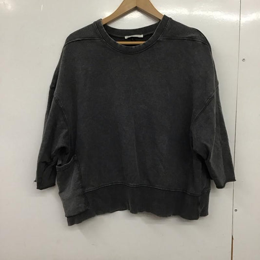 ザラ ZARA トレーナー 半袖 半袖スウェットカットソー クルーネックカットソー S 無地 チャコールグレー / チャコールグレー / レディース USED 古着 中古 10151400
