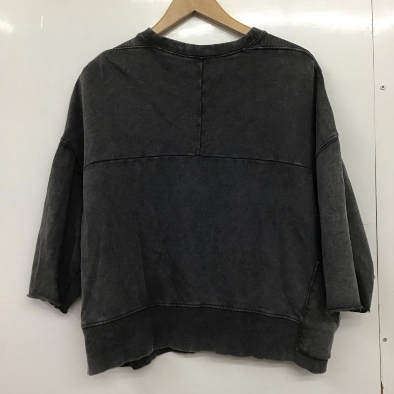 ザラ ZARA トレーナー 半袖 半袖スウェットカットソー クルーネックカットソー S 無地 チャコールグレー / チャコールグレー / レディース USED 古着 中古 10151400